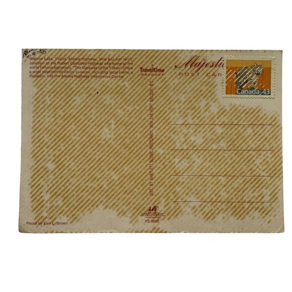 Vintage Postcard Watson Lake Yukon Alaska Topographical u - Picture 2 of 2